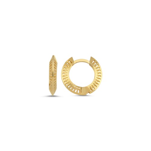 CNG Jewels - 14 Ayar Altın Ajurlu Halka Küpe 16mm Çap