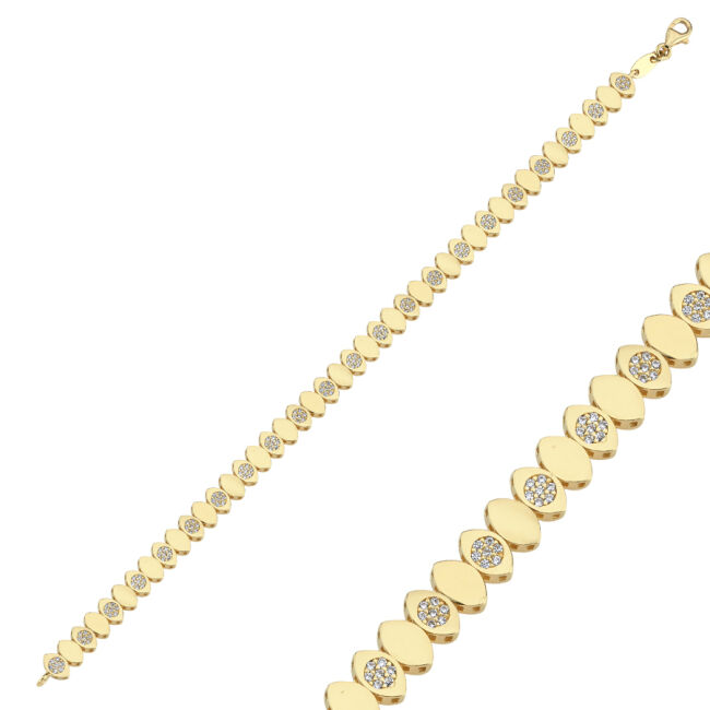 14 Ayar Altın Badem Su Yolu Bileklik - 1