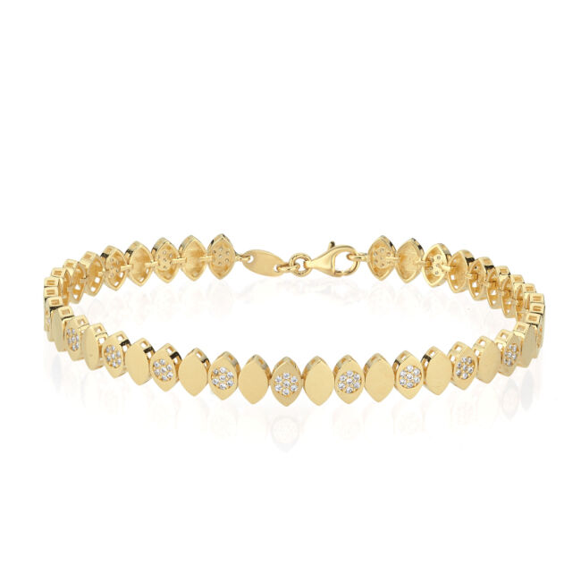 14 Ayar Altın Badem Su Yolu Bileklik - 2