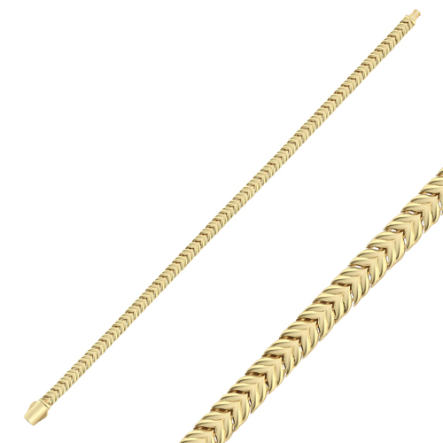 14 Ayar Altın Balık Kuyruğu Zincir Bileklik - 1