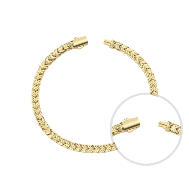 14 Ayar Altın Balık Kuyruğu Zincir Bileklik - 2