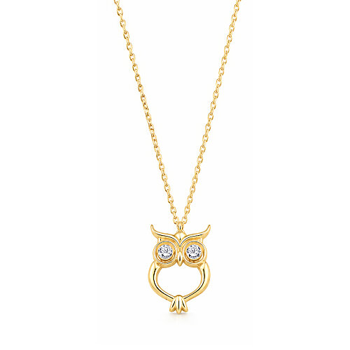 14 Ayar Altın Baykuş Kolye - CNG Jewels