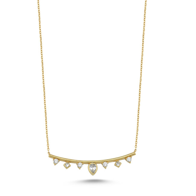 14 Ayar Altın Camino Taşlı Kolye - 1