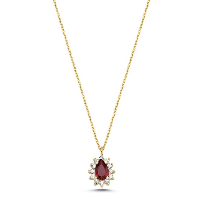 14 Carat Gold Drop Ruby Anturaj Necklace - 1