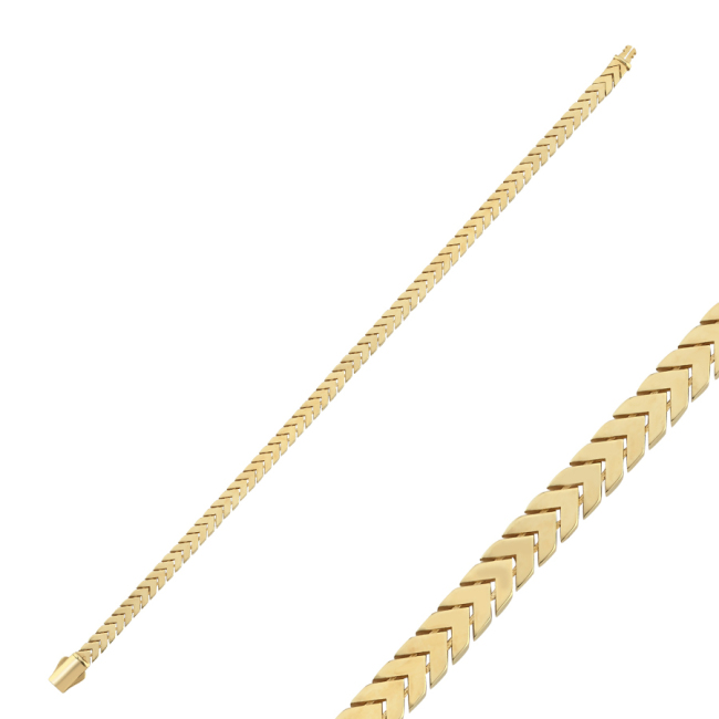 14 Ayar Altın Domino Zincir Bileklik - 1