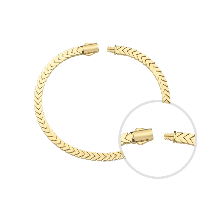 14 Ayar Altın Domino Zincir Bileklik - 2