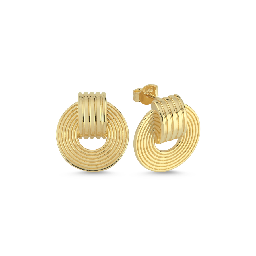 14 Ayar Altın Focus Küpe - CNG Jewels