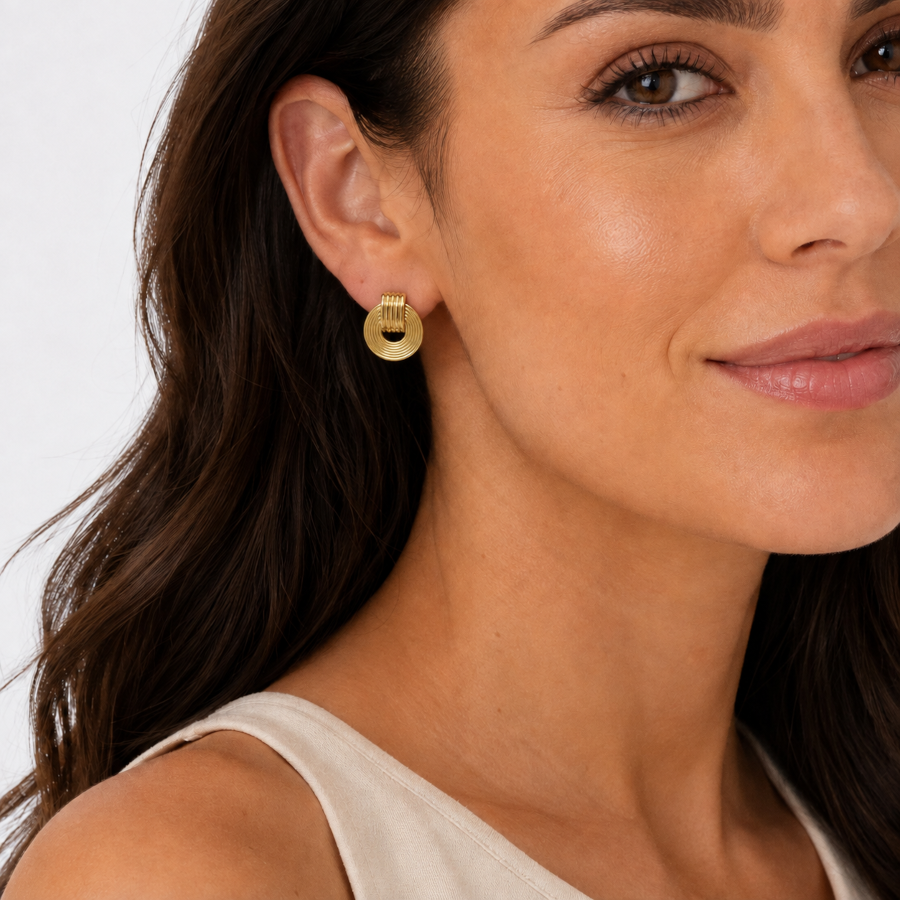 14 Ayar Altın Focus Küpe - CNG Jewels (1)