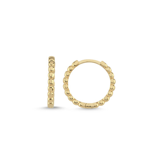 14 Ayar Altın Güverse Küçük Halka Küpe - CNG Jewels