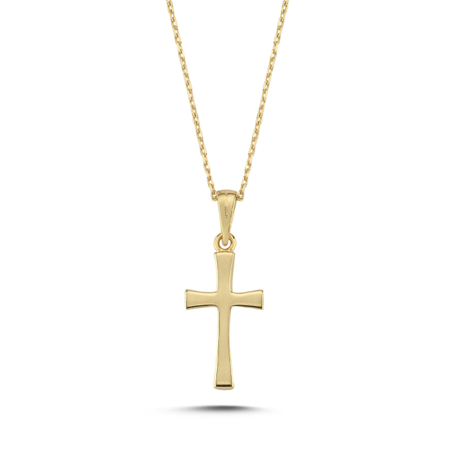 14 Ayar Altın Haç Kolye - 1