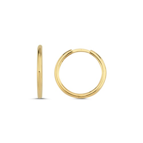 14 Carat Gold Hoop Earrings 21mm Diameter - 1