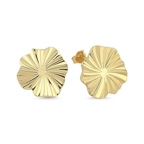 14 Ayar Altın Hipnoz Madalyon Küpe - 1