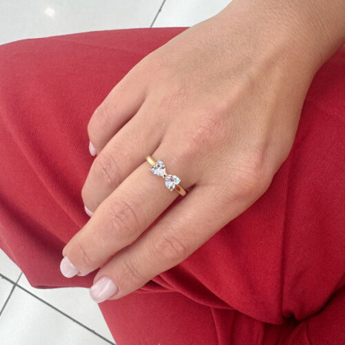 14 Carat Gold Heart Bow Ring - CNG Jewels (1)