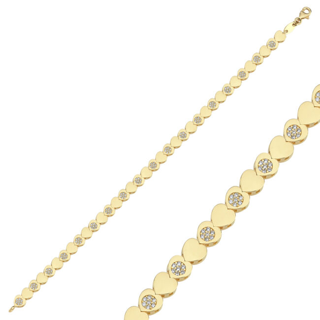 14 Ayar Altın Kalp Su Yolu Bileklik - 1