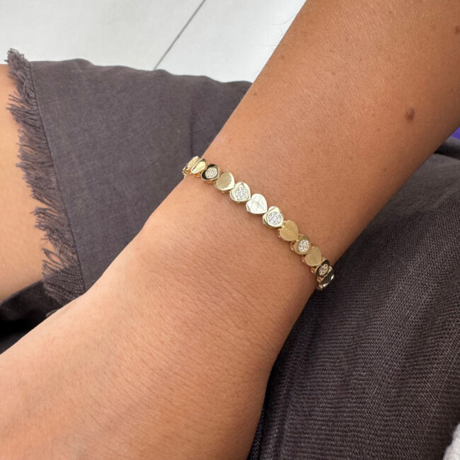 14 Ayar Altın Kalp Su Yolu Bileklik - 2