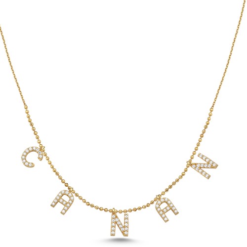 CNG Jewels - 14 Ayar Altın Kişiye Özel Beş Harfli İsim Kolye