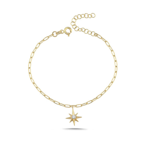 14 Ayar Altın Kutup Yıldızı Charm Bileklik - 3