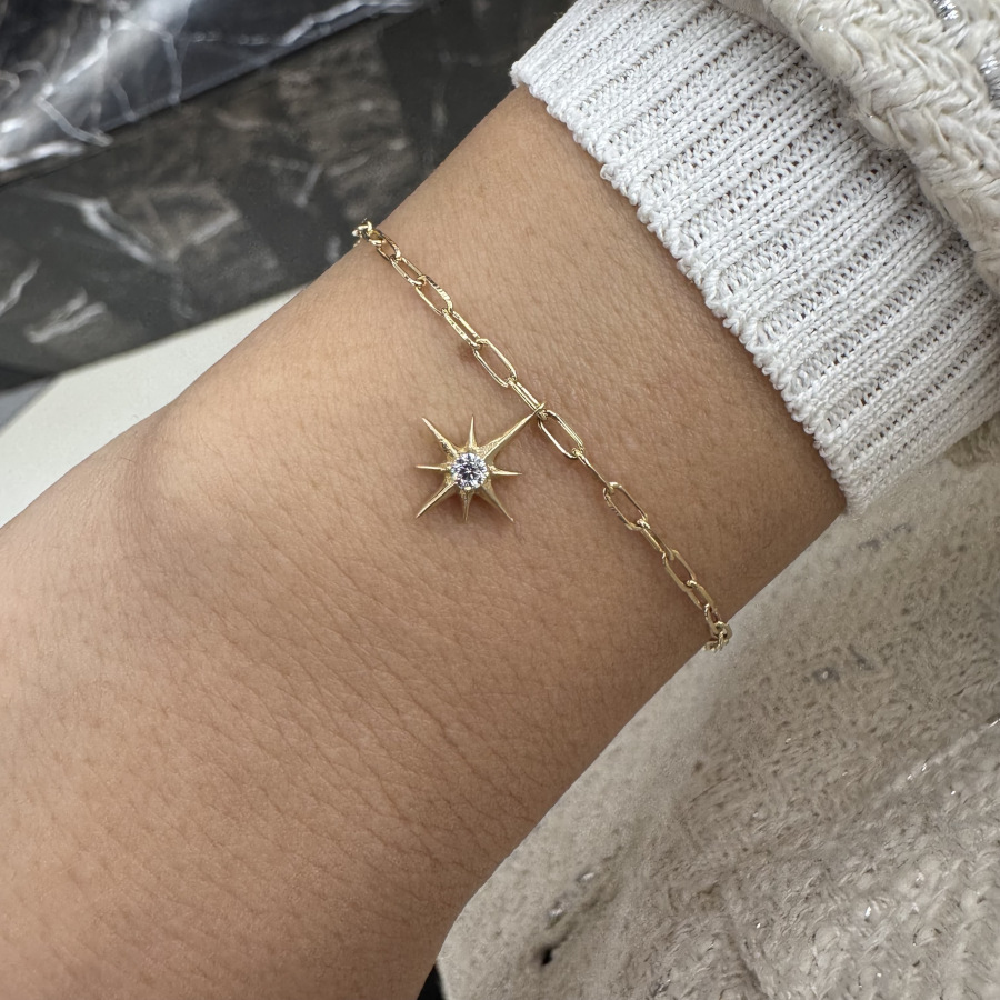 14 Ayar Altın Kutup Yıldızı Charm Bileklik - CNG Jewels (1)