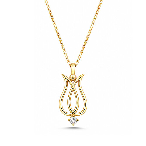 14 Ayar Altın Lale Kolye - CNG Jewels