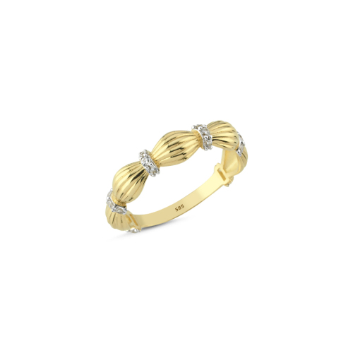 14 Carat Gold Lily Stone Trendy Ring - CNG Jewels