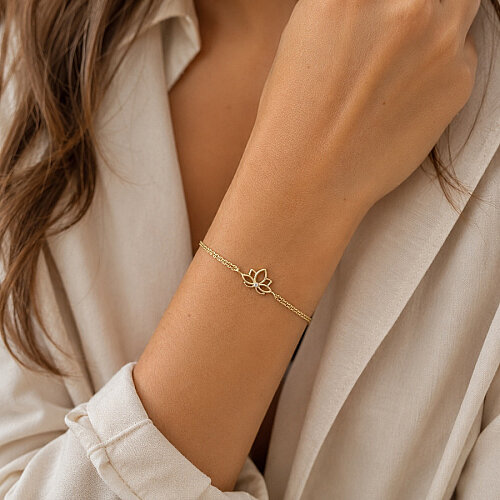14 Ayar Altın Lotus Bileklik - CNG Jewels (1)