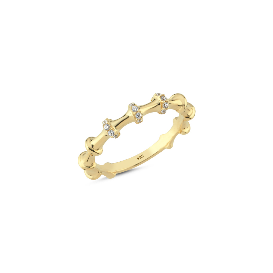 14 Carat Gold Lydia Stone Trendy Ring - CNG Jewels