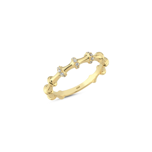 14 Carat Gold Lydia Stone Trendy Ring - CNG Jewels