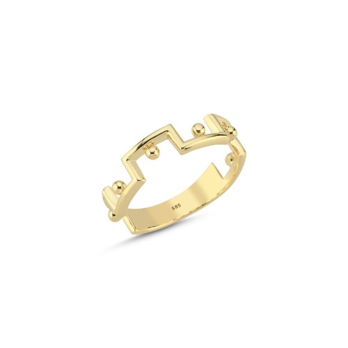 14 Ayar Altın Meander Motifli Yüzük - 1