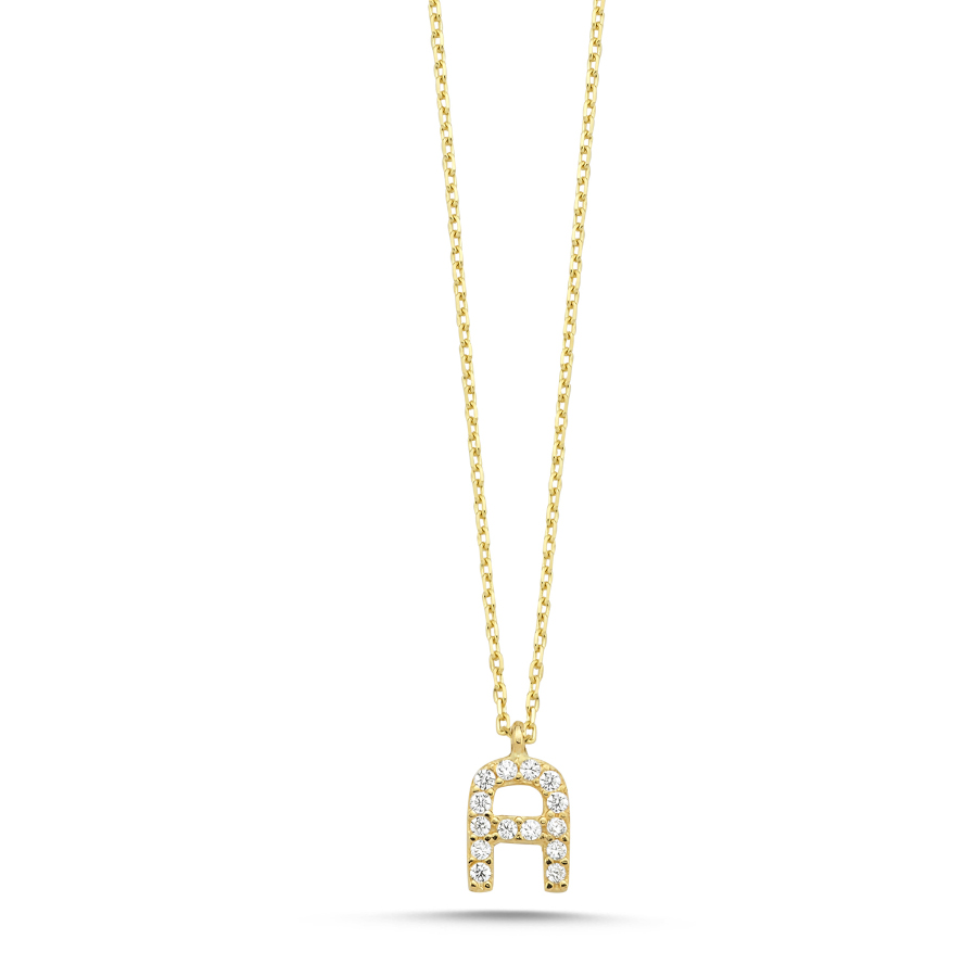 14K Gold Minimal Letter A Necklace - CNG Jewels