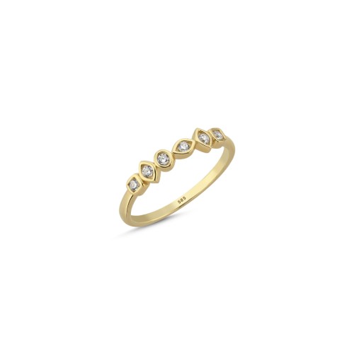 14K Gold Minimal Hexagon Ring - CNG Jewels