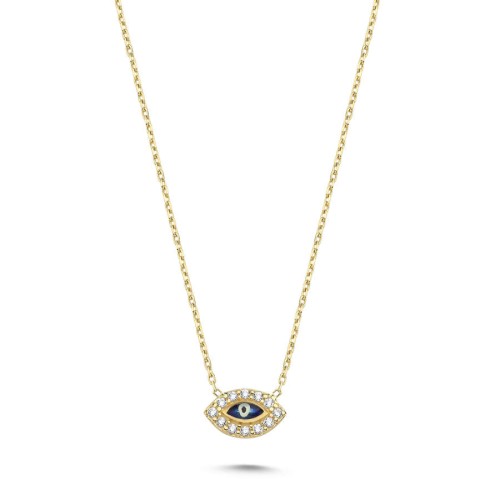 CNG Jewels - 14 Ayar Altın Minimal Nazar Göz Kolye