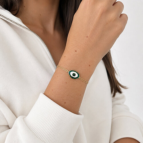14 Ayar Altın Mint Nazar Boncuğu Bileklik - CNG Jewels (1)