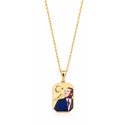  14 Ayar Altın Mustafa Kemal Atatürk Kolye - CNG Jewels