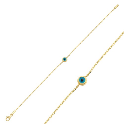 14 Carat Gold Evil Eye Bead Bracelet - CNG Jewels