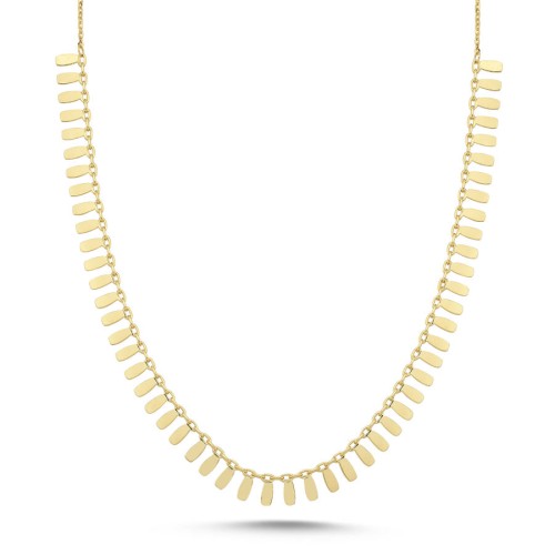 14 Ayar Altın Pul Sallantılı Kolye - 1