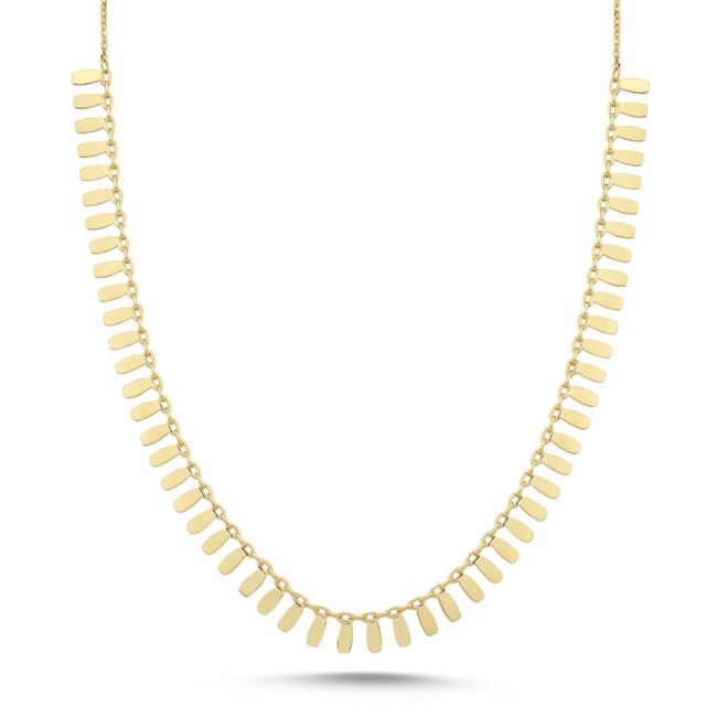 14 Ayar Altın Pul Sallantılı Kolye - 1