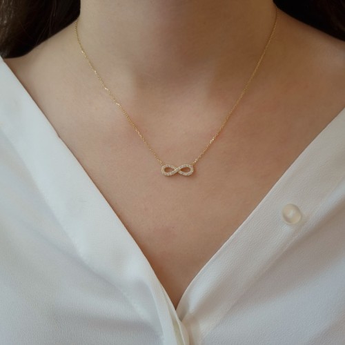 14 Carat Gold Infinity Necklace - 2
