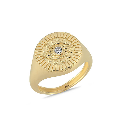 14 Ayar Altın Tasarım Göz Serçe Parmak Yüzük - CNG Jewels