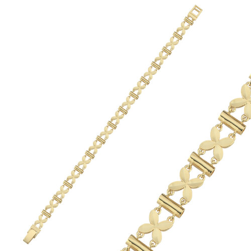 14 Ayar Altın Tasarım Parlak Kelebek Bileklik - CNG Jewels