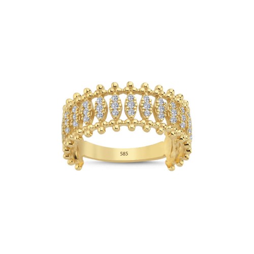 14 Ayar Altın Taşlı Belisima Yüzük - 1