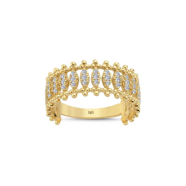 14 Ayar Altın Taşlı Belisima Yüzük - 1