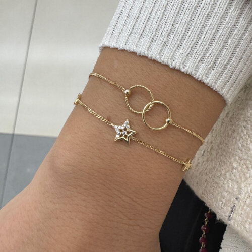 14 Ayar Altın Taşlı Yıldız Bileklik - CNG Jewels (1)