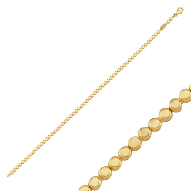 14 Ayar Altın Taşsız Su Yolu Bileklik - 1