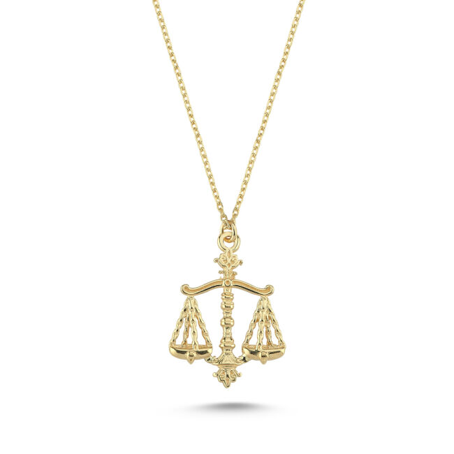 14 Ayar Altın Terazi Burcu Kolye - 1