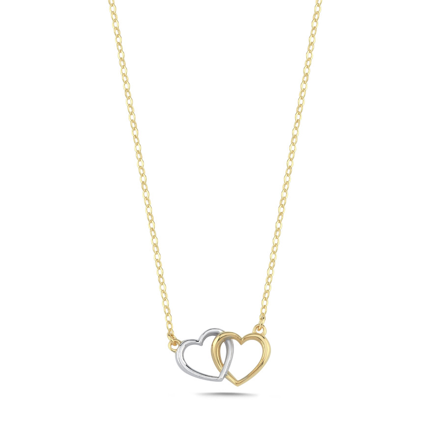 14 Ayar Altın Twin Kalp Kolye - CNG Jewels