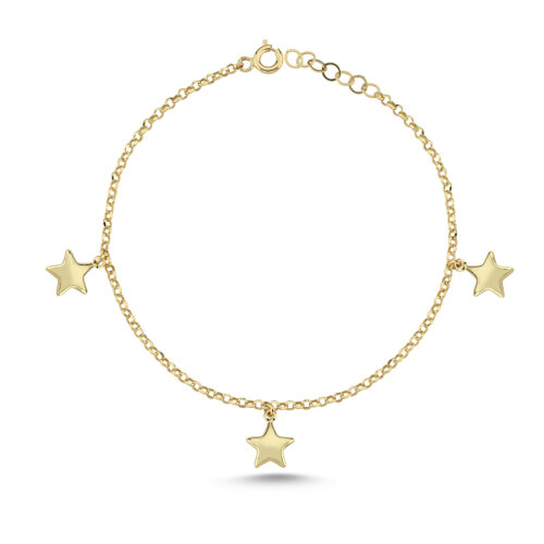 14 Ayar Altın Yıldız Charm Bileklik - CNG Jewels