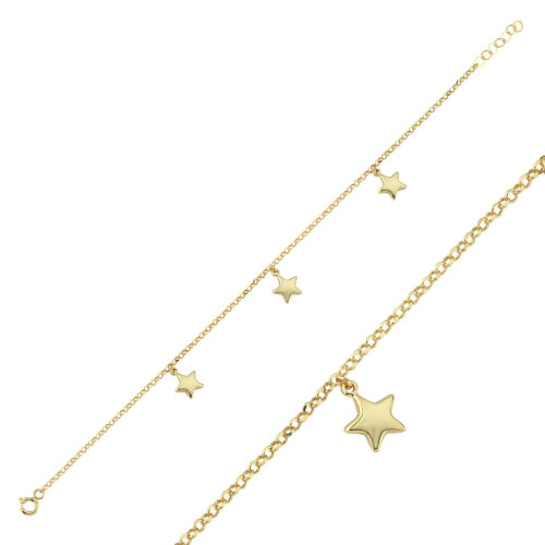 14 Ayar Altın Yıldız Charm Bileklik - CNG Jewels (1)