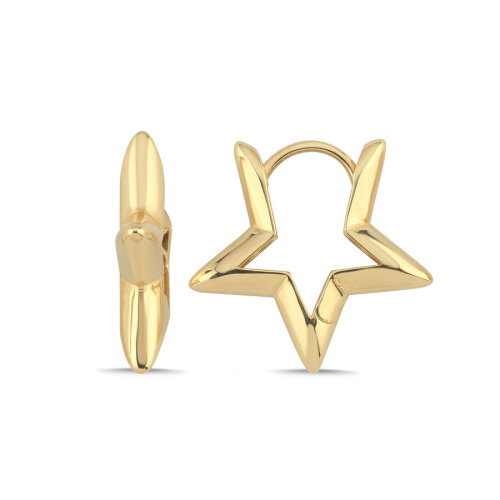 14 Ayar Altın Yıldız Küpe - CNG Jewels