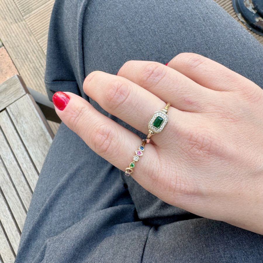 14 Ayar Altın Zümrüt Artdeco Yüzük - CNG Jewels (1)