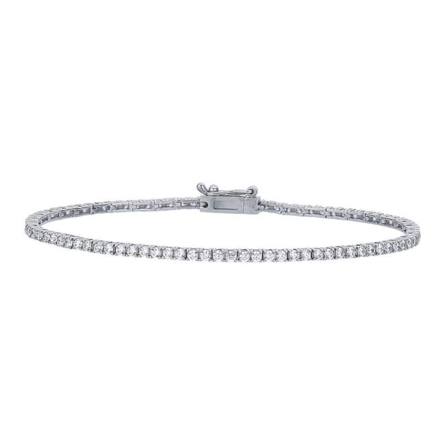 14 Ayar Beyaz Altın 2mm Su Yolu Bileklik - 2